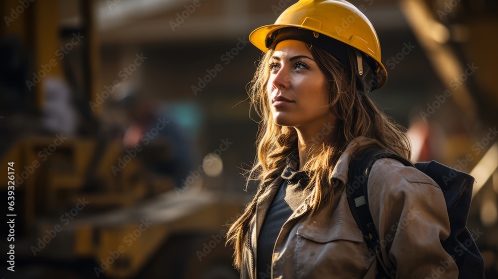 woman working on construction site