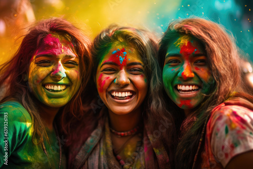 Holi Spectacle: Color-Infused Celebrations with Playful Powder and Bokeh © Andrii 