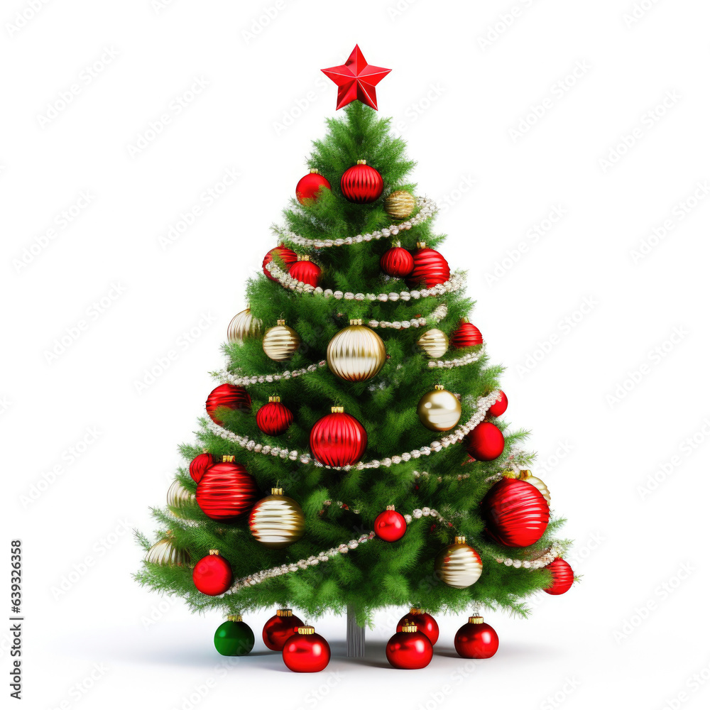 Xmas Evergreen Tree on White Background Xmas Evergreen Tree on White Background
