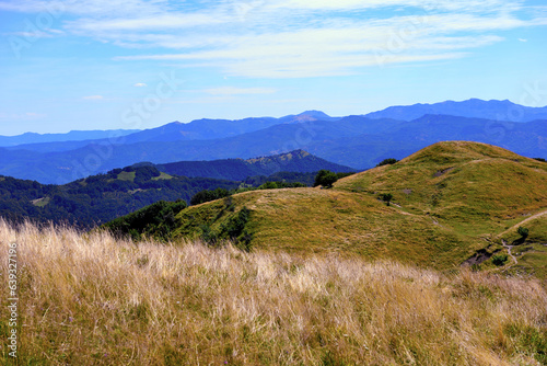 panorama from the path to antola mountain liguria italy