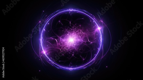 Purple Violet Glowing Orb Sacred Geometric Atomic Sphere