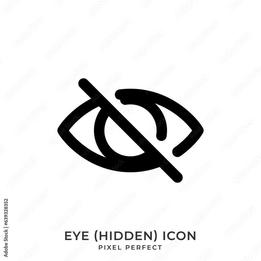Hidden icon with style line. User interface icon. Vector illustration. Hidden icon with style line. User interface icon. Vector illustration.