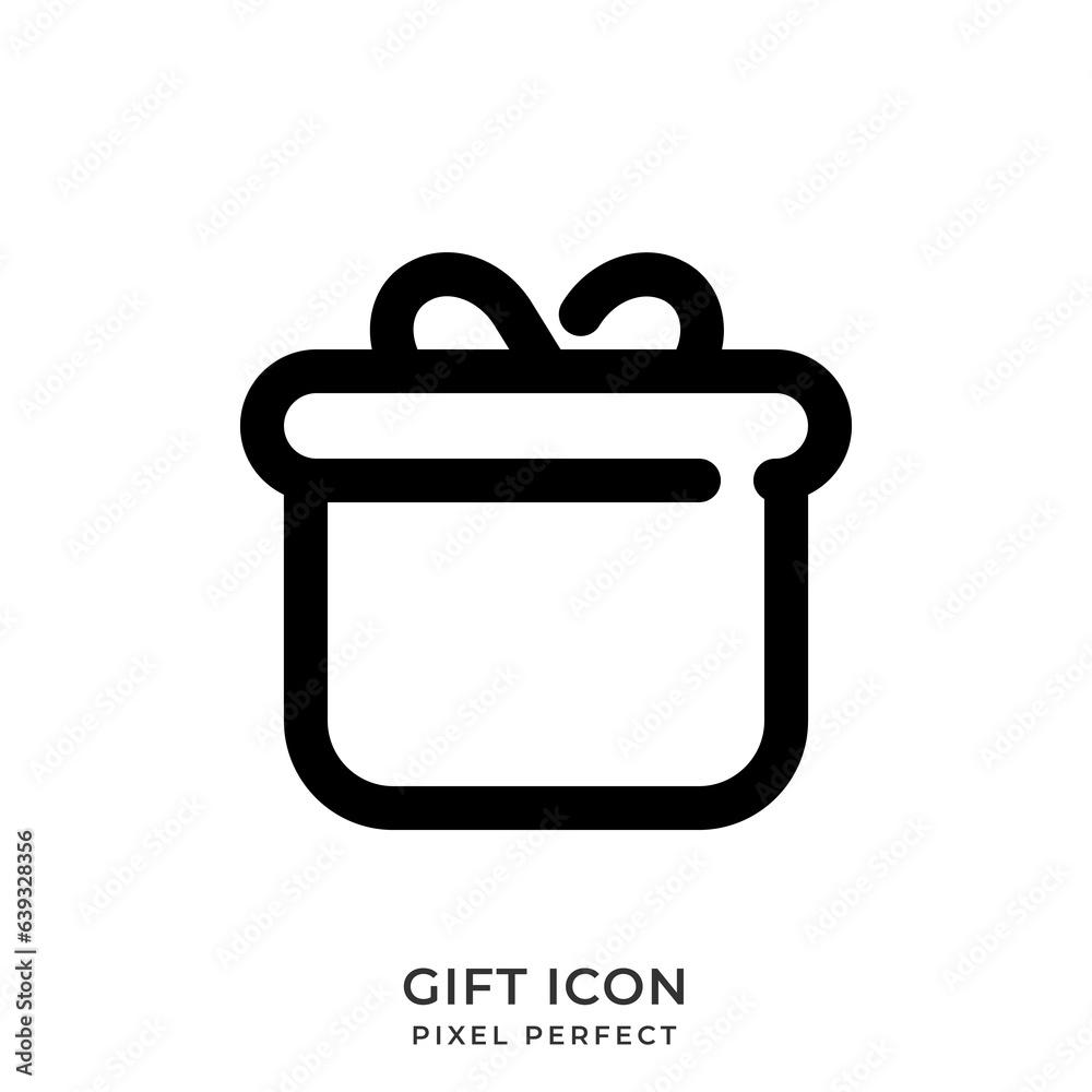 Gift icon with style line. User interface icon. Vector illustration. Gift icon with style line. User interface icon. Vector illustration.