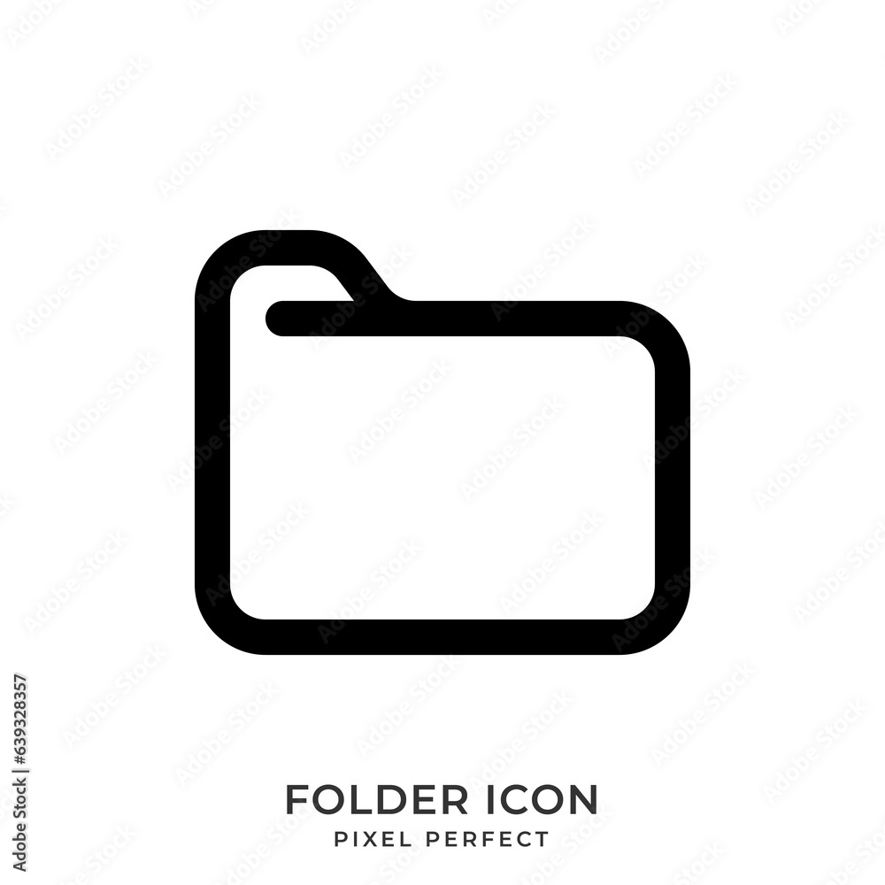 Folder icon with style line. User interface icon. Vector illustration.