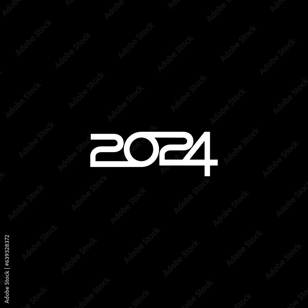 Happy New Year 2024, Design Illustration, flat, simple, memorable and eye catching, can use for Calendar Design, Website, News, Content, Infographic or Graphic Design Element. Vector Illustration