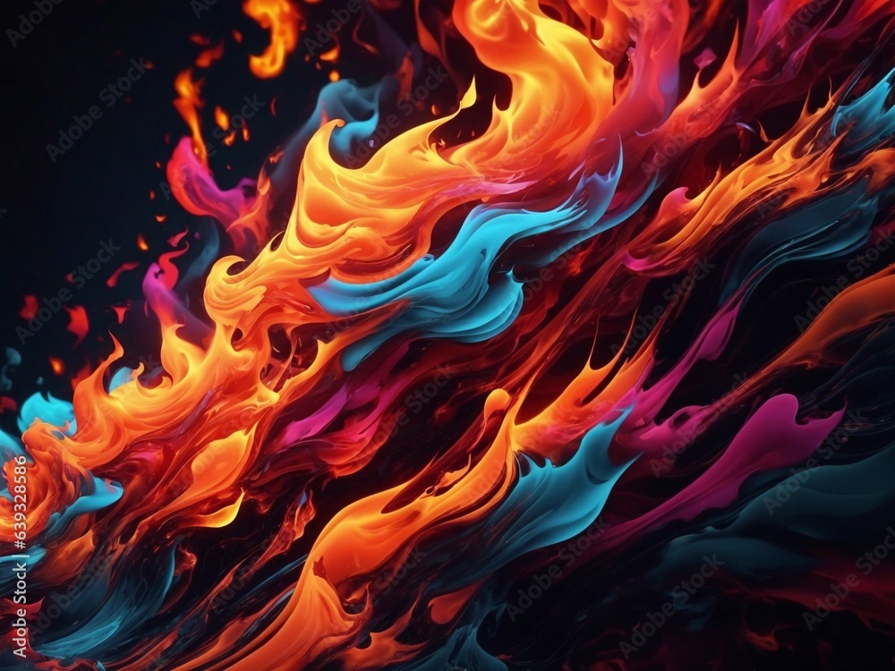 4K Abstract wallpaper colorful fire design