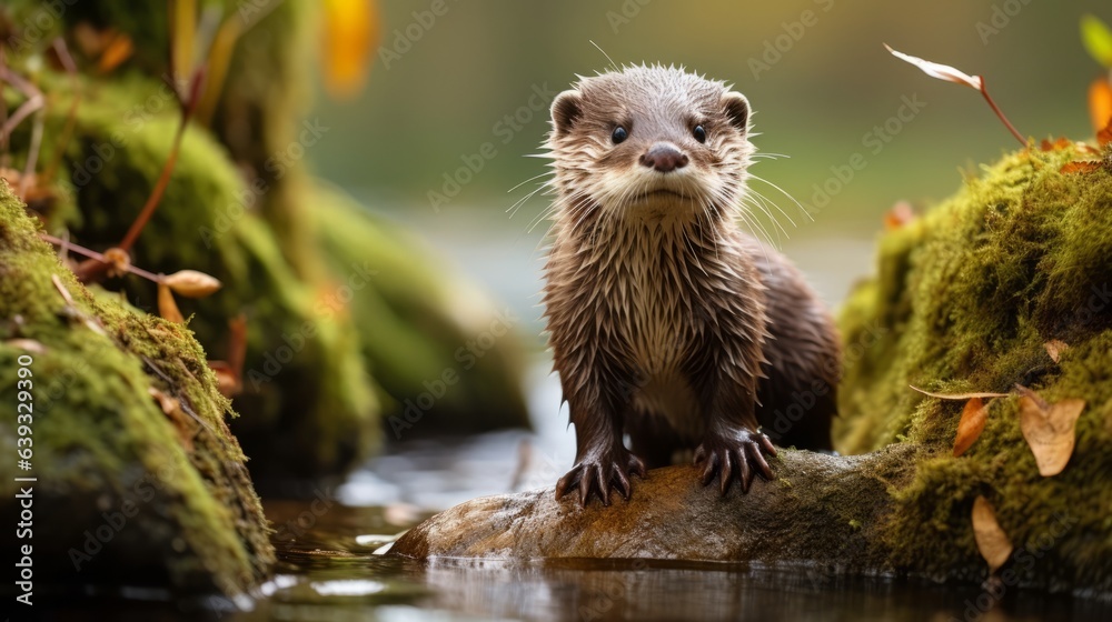 otter in a pond otter in a pond