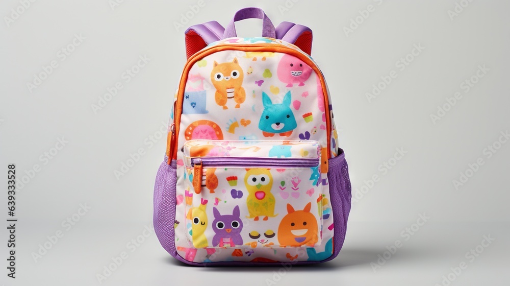 a colorful backpack with a pattern of cats and dogs on it. generative ai a colorful backpack with a pattern of cats and dogs on it. generative ai
