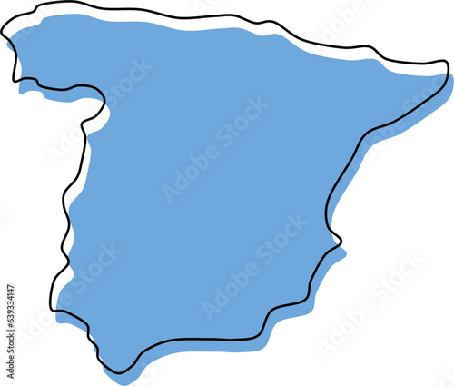 spain map, spain vector stylized, spain outline stylized, spain