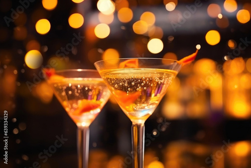 Zesty Lemon Twist: Nighttime Martini Glass Vibes