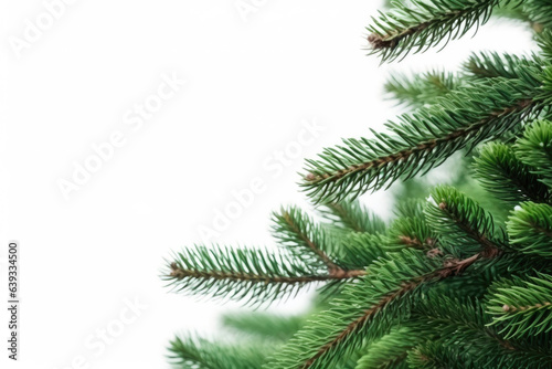 Detailed Shot of Christmas Tree in White Background