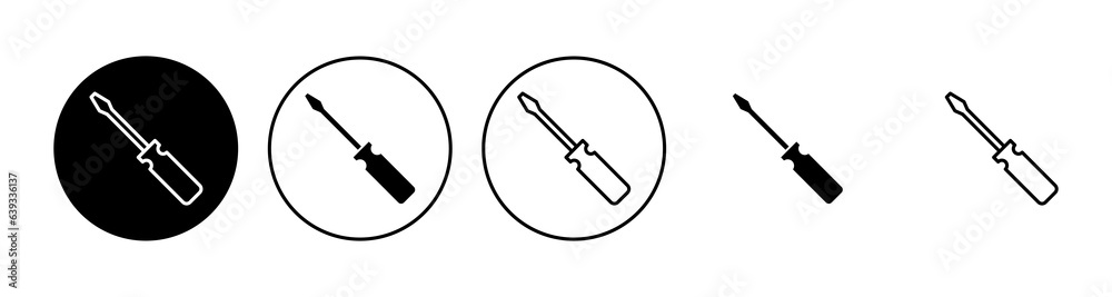 Screwdriver icon set. tools icon vector Screwdriver icon set. tools icon vector