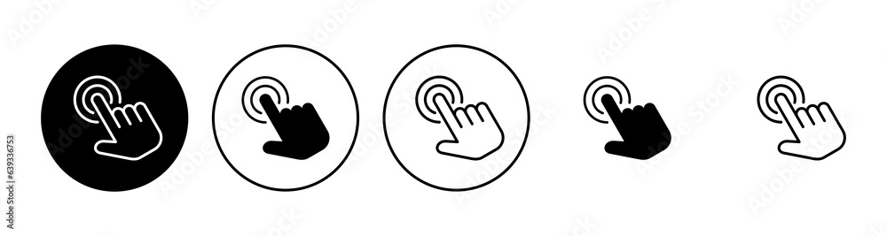 Hand click icon set. pointer icon vector. hand cursor icon vector Hand click icon set. pointer icon vector. hand cursor icon vector