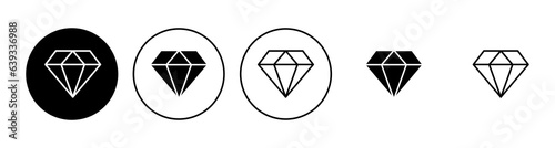Diamond icon set. diamond gems vector icon.