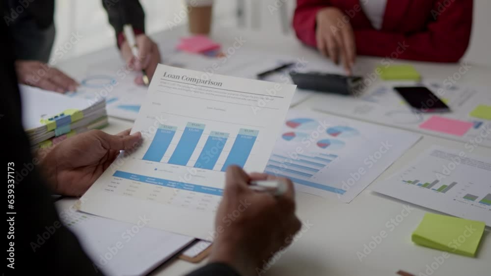 Close up of hands are calculate working and brainstorming about business financial and marketing. 50fps Close up of hands are calculate working and brainstorming about business financial and marketing. 50fps
