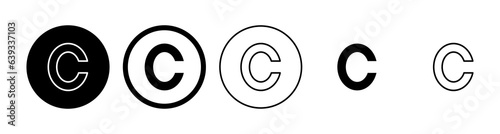 Copyright icon set. copyright symbols