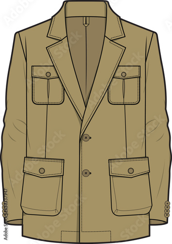 MILITARY JACKET OUTERWEAR FOR MEN AND BOYS VECTOR ILLUSTRATION