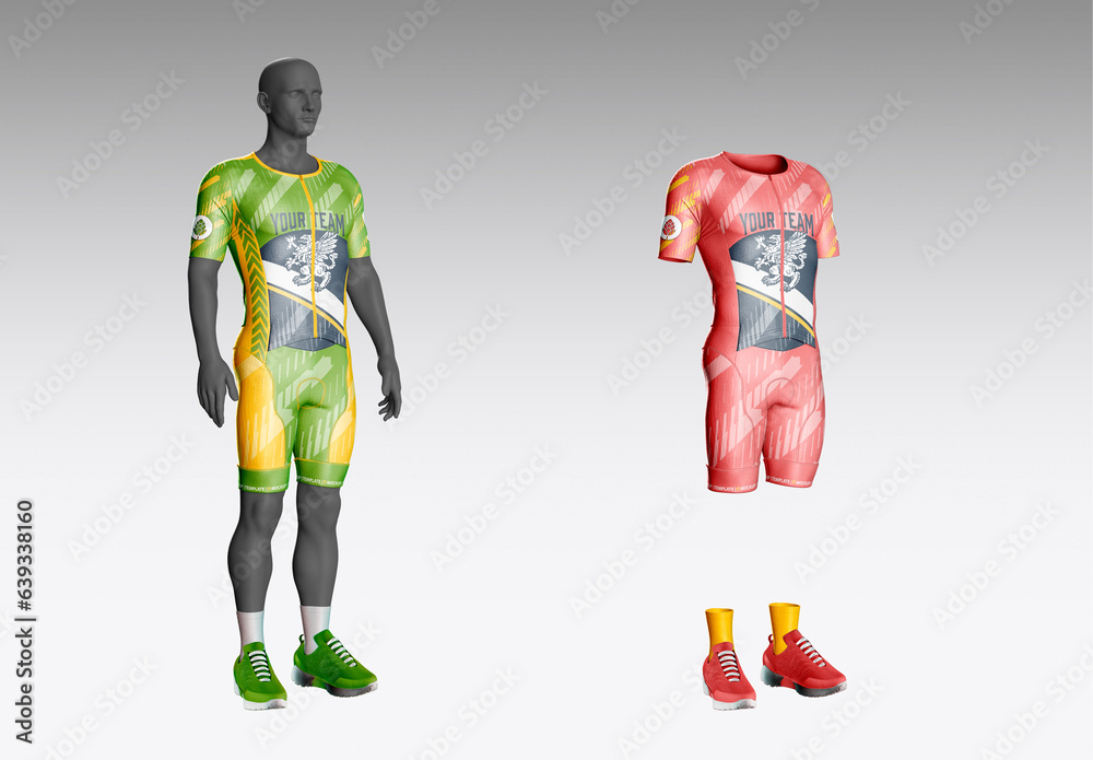 Men's Running Suit With Avatar Mockup Stock Template | Adobe Stock
