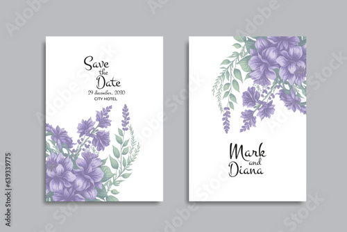 vector floral wedding invitation card design. watercolor flower art wedding invitation template.