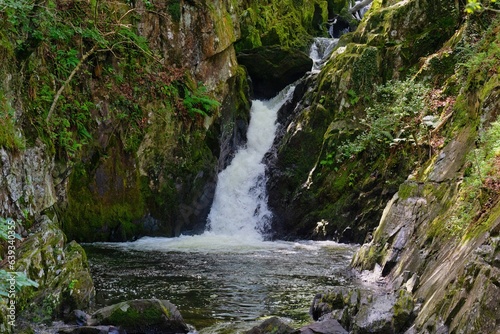 close up on waterfall in the forest