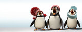 funny cartoon penguins sing a song christmas card, legal AI