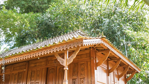 Javanese or osing traditional houses, Indonesian traditional houses are often called joglo houses, wooden architecture with carve.