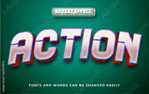 Action movie headline 3d editable text effect style