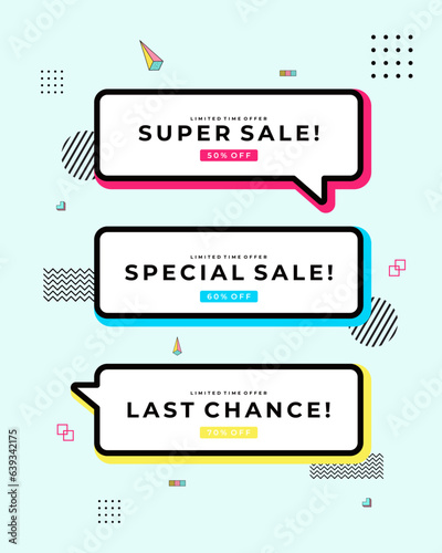 SUPER SALE speach bubble tag frame label illustration vector collection promotion shop template poster offer flyer element