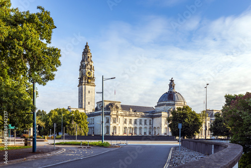 Cardiff City Hall, a Grade I listed building in Cathays Park, Cardiff, Wales