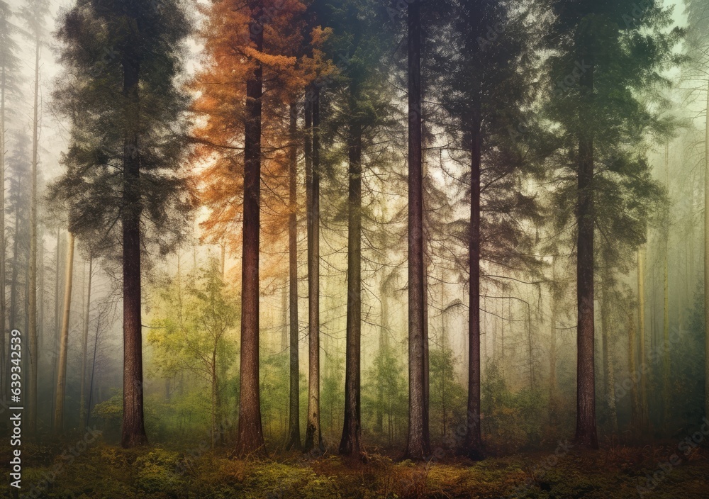 Quiet Ascent of Towering Trees. Poster. Generativ Ai. Quiet Ascent of Towering Trees. Poster. Generativ Ai.