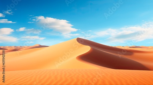 Moroccan Adventure  Stunning Blue Sky Day at Sahara Desert s Merzouga with Majestic Sand Dunes in Background