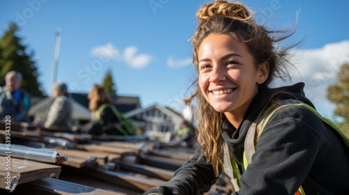 woman working as roofer