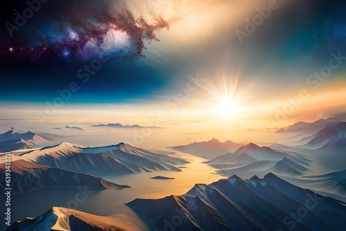 sunset in the mountains