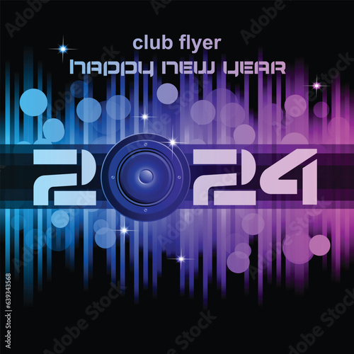 Disco club flyer with colorful elements. Ideal for poster and music background.