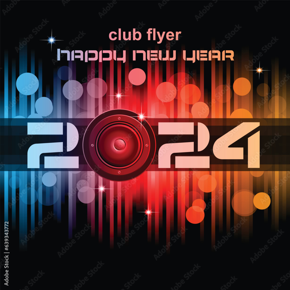 Obraz premium Disco club flyer with colorful elements. Ideal for poster and music background.