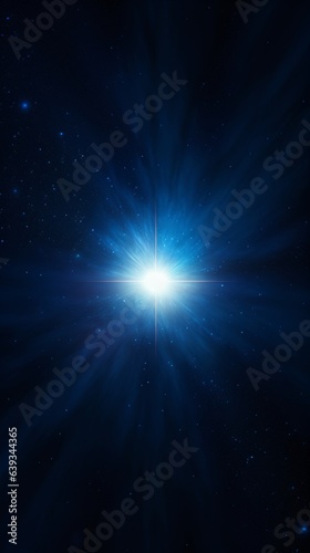 Brilliant star shining with unmatched luminosity in the heart of the cosmos, symbolizing celestial wonder and the mysteries of the vast, infinite universe. photo