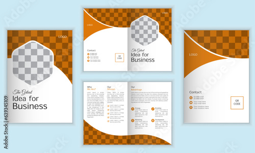 New, Creative Brochure design template, back and inside pages. Vertical A4 format.