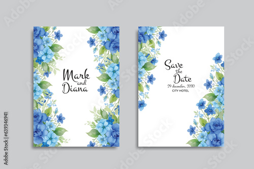 vector floral wedding invitation card design. watercolor flower art wedding invitation template.