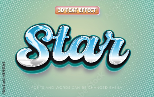 Star 3d editable text effect style