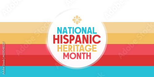 National Hispanic Heritage Month in September and October. Hispanic and Latino Americans culture. Celebrate annual in United States. Poster, card, banner and background.