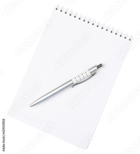 Notepad and pen, transparent background