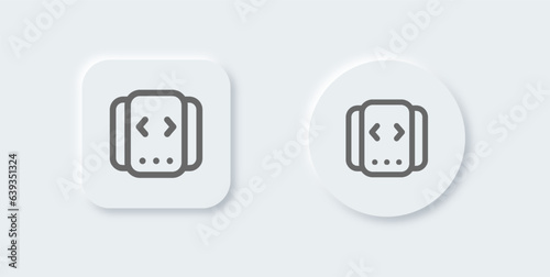 Slider line icon in neomorphic design style. Bar control signs vector illustration.