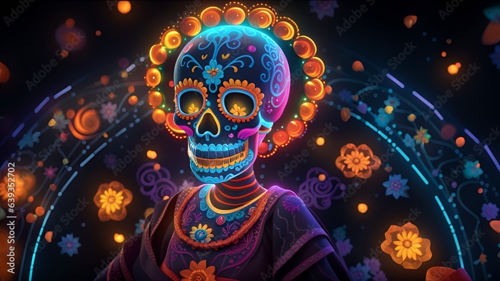 Day of the Dead, remembering the departed, charming festivity full of color background Day of the Dead, remembering the departed, charming festivity full of color background