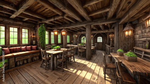 Rustic concept background photorealistic fantasy indoor environment