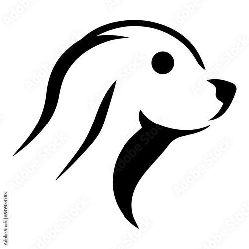Dog logo concept art illustration black color