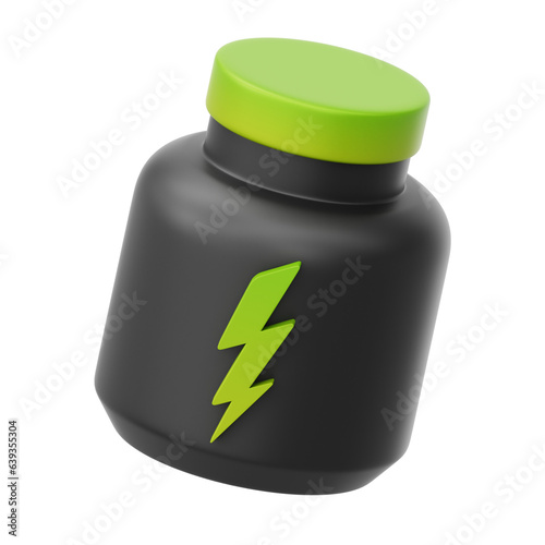 Gym Supplement 3D icon Isolate Transparent Background, 3D Rendering illustration