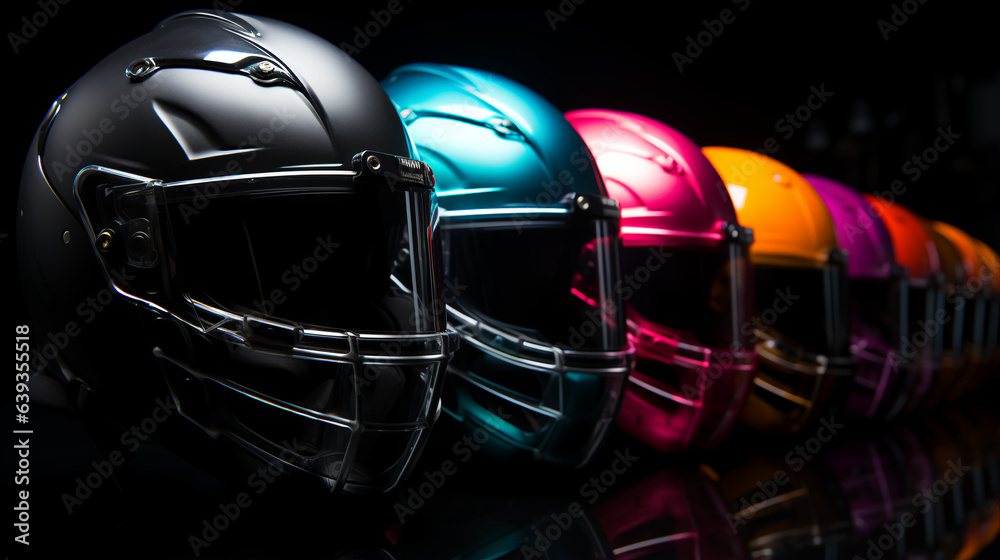 Naklejka premium Neon Football Helmets 