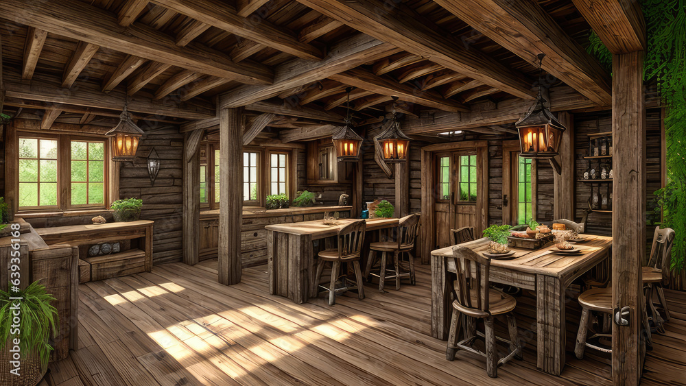 Rustic concept background photorealistic fantasy indoor environment Rustic concept background photorealistic fantasy indoor environment