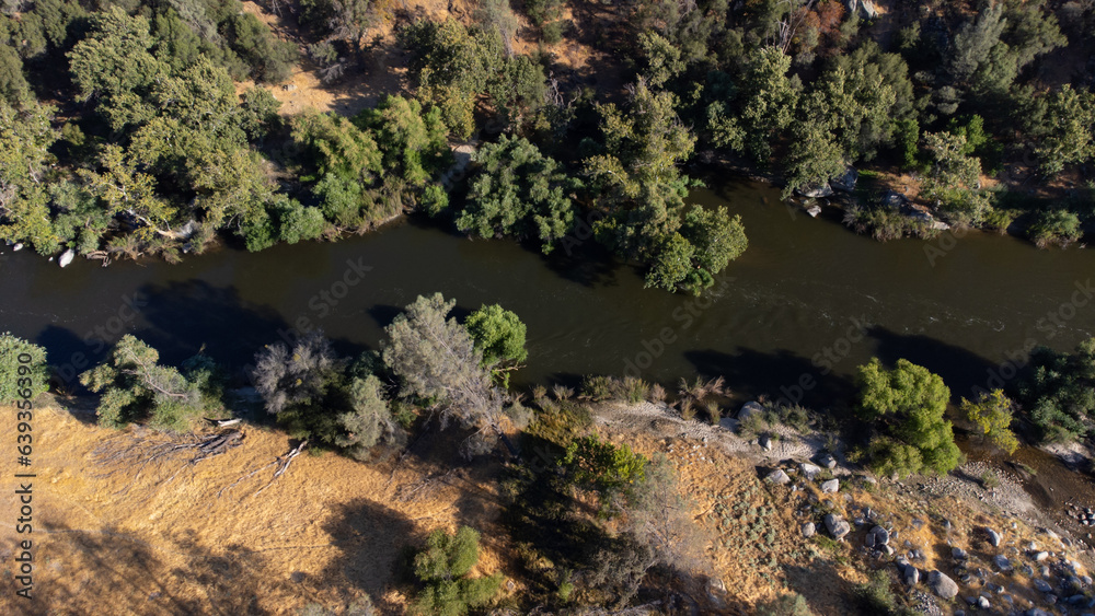 Aerial View of Kern River, Sequoia National Forest, Kern County, California 