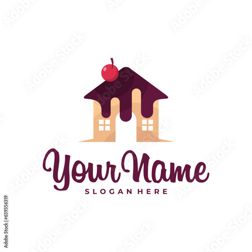 Cake House logo design vector. Icon Symbol. Template Illustration